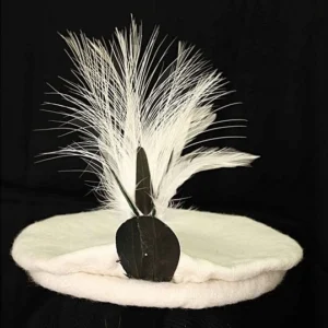 Traditional Gilgiti cap with Shaati Feather, Grooms cap of Gilgit Baltistan